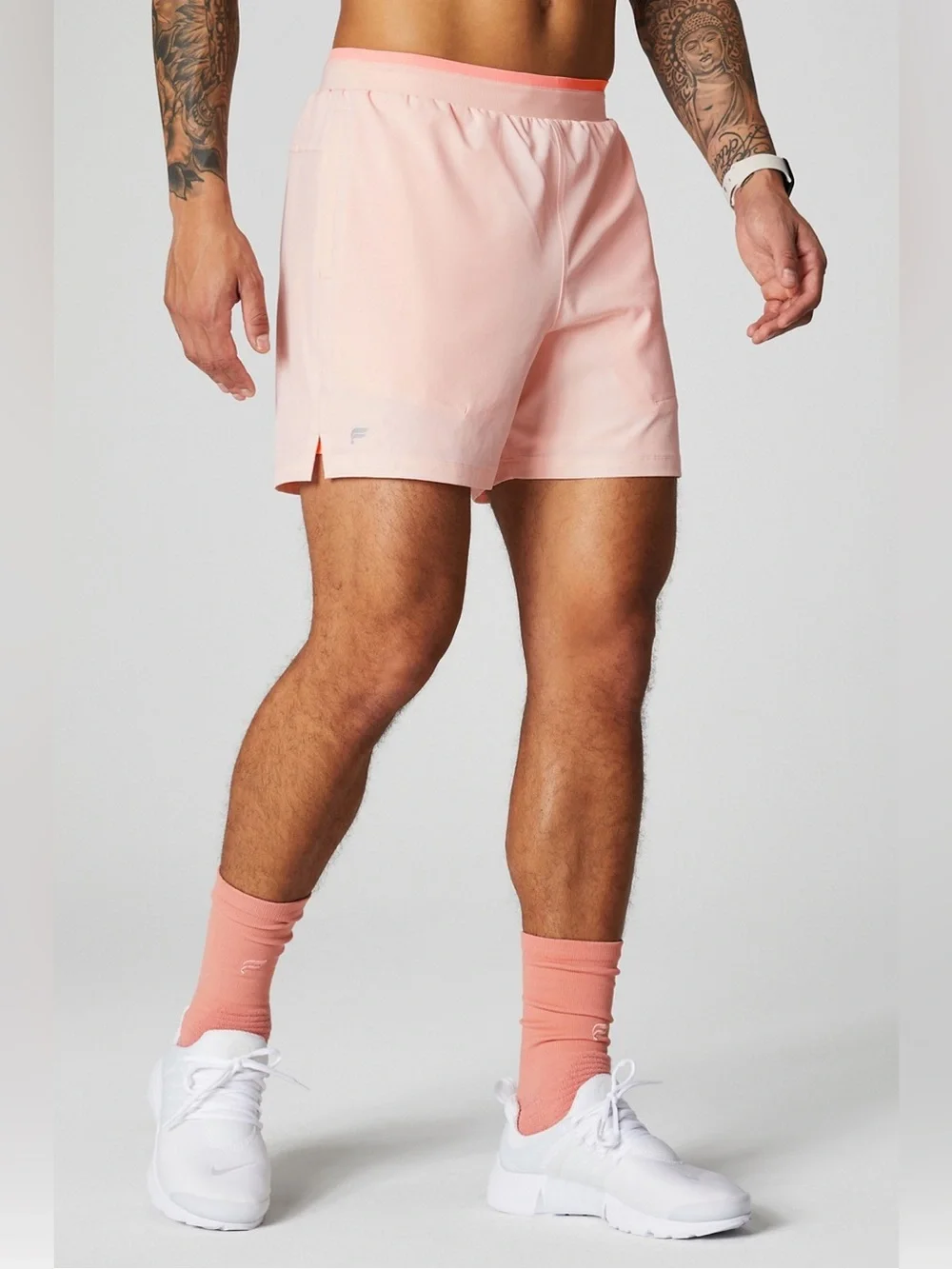 $70 Fabletics The Fundamental Short II Lined 5in in pink buttercream M